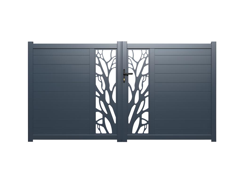 Portón De Aluminio Ancho 300 X Alt. 179 Cm Antracita LABRIT II