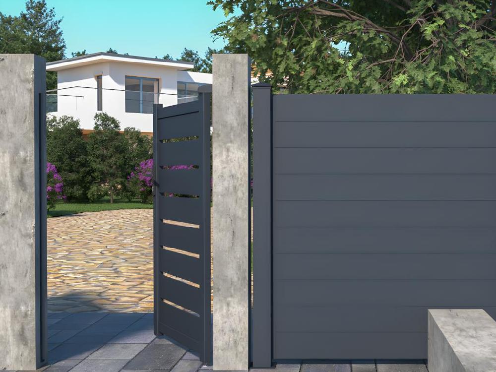 Portón De Aluminio Color Antracita PRIMO - Ancho 100 X Alt. 166 Cm