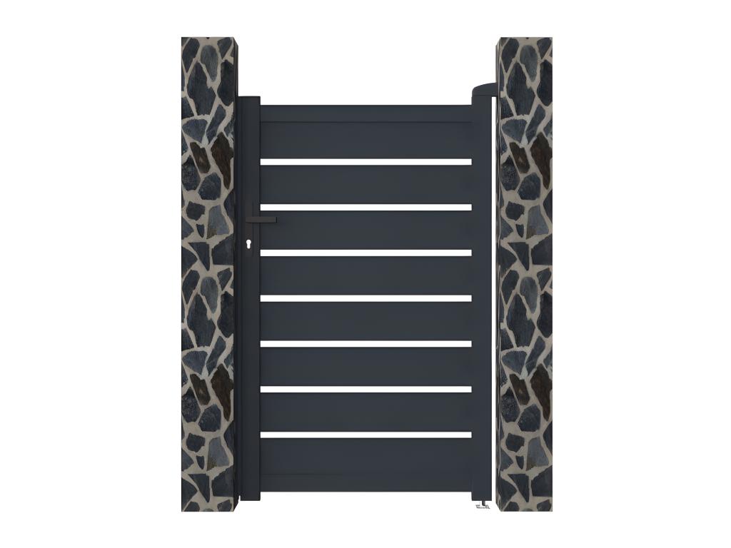 Portón De Aluminio Color Antracita PRIMO - Ancho 100 X Alt. 166 Cm