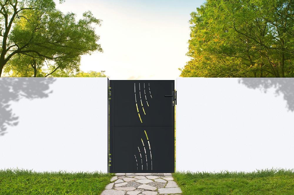 Portón de hierro 1x1 4m NALI VELETA NEGRO MATE