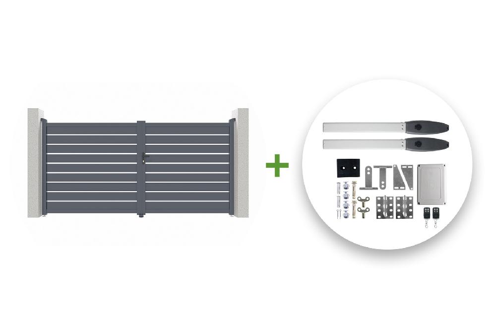 Portón eléctrico abatible 3m5 VOGEL 350B180 + motor HICKER B200