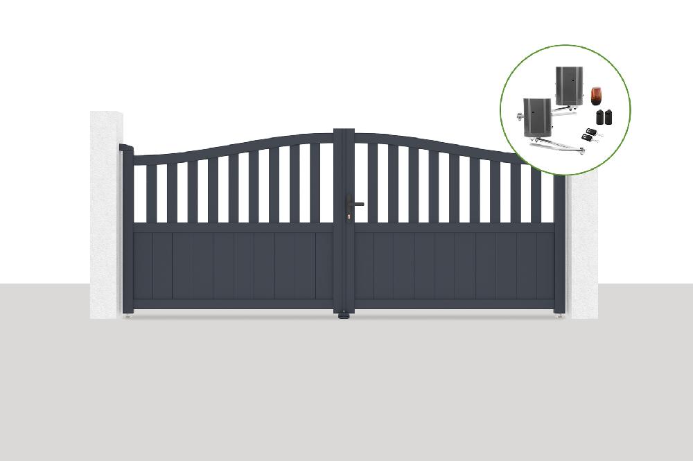 Portón eléctrico batiente 3 4x1 4m MEIJE + BUNKER B500 motorización