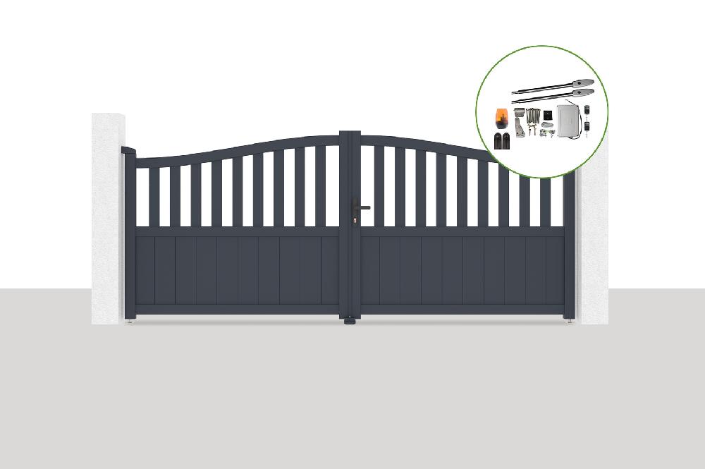 Portón eléctrico batiente 3 4x1 4m MEIJE + TANKER B250 motorización