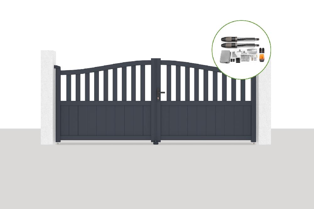 Portón eléctrico batiente 3 4x1 4m MEIJE + TANKER B700 motorización