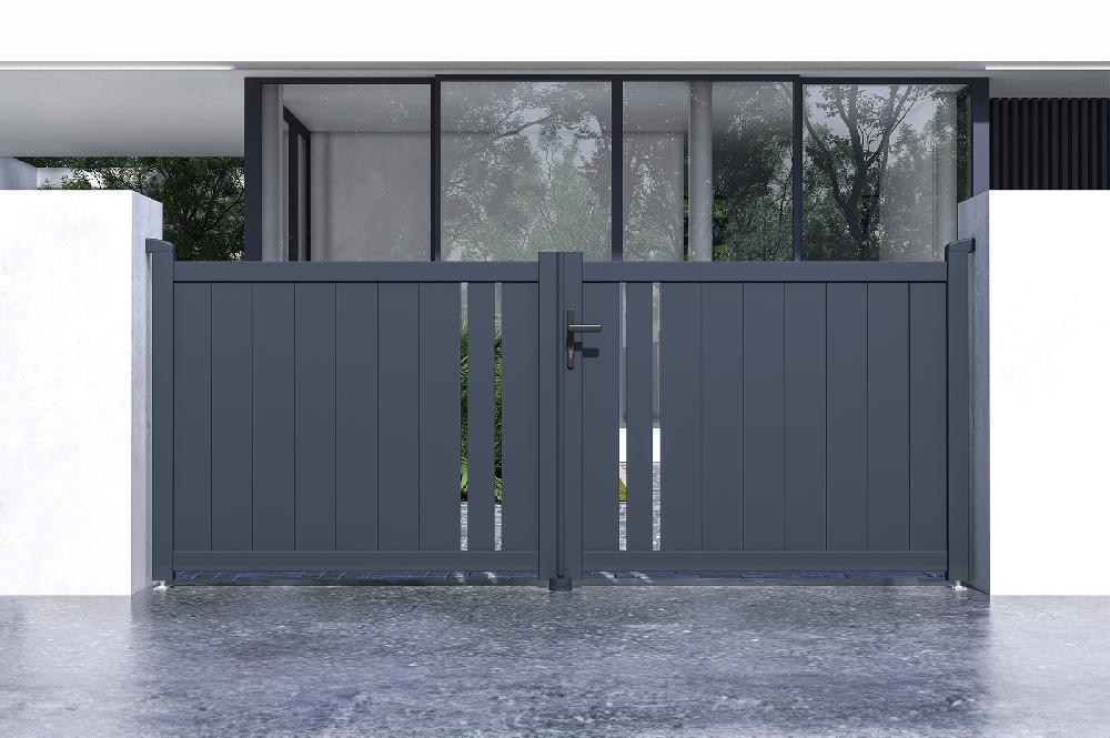 Portón Eléctrico Batiente 3 5x1 6m GIONA + HICKER B200 Motorización