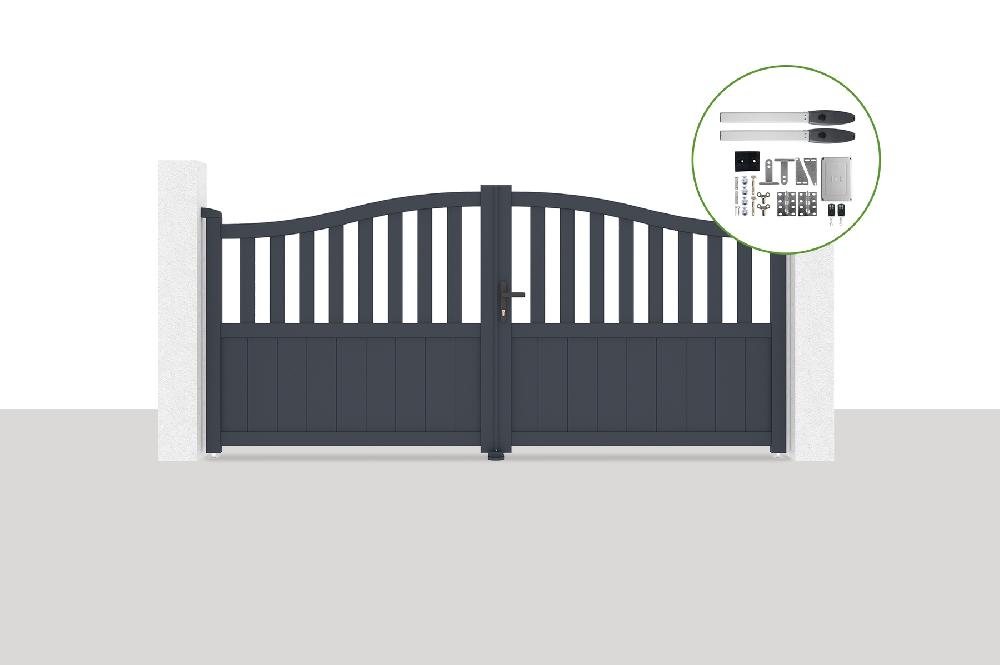 Portón eléctrico batiente 3x1 4m MEIJE + HICKER B200 motorización