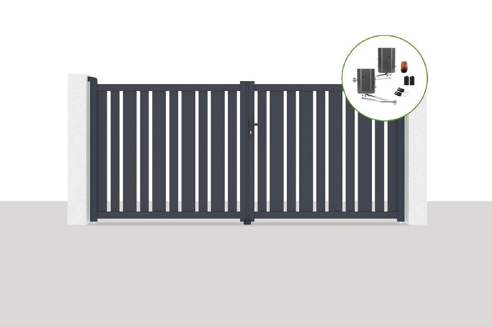 Portón eléctrico batiente 3x1 6m VEYMONT + BUNKER B500 motorización