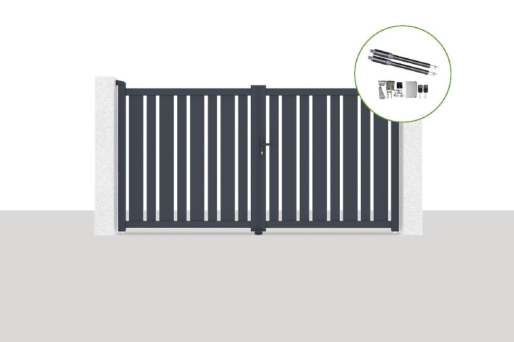 Portón eléctrico batiente 3x1 6m VEYMONT + RANGER B150 motorización