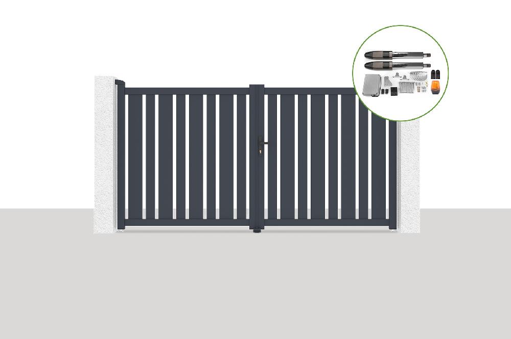 Portón eléctrico batiente 3x1 6m VEYMONT + TANKER B700 motorización