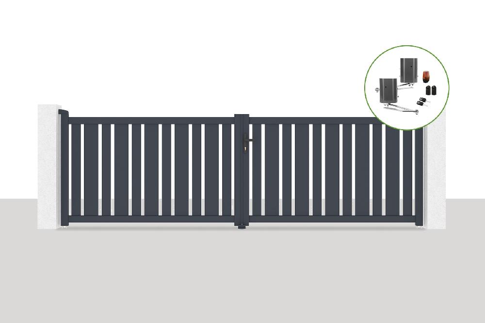 Portón eléctrico batiente 4x1 2m VEYMONT + BUNKER B500 motorización