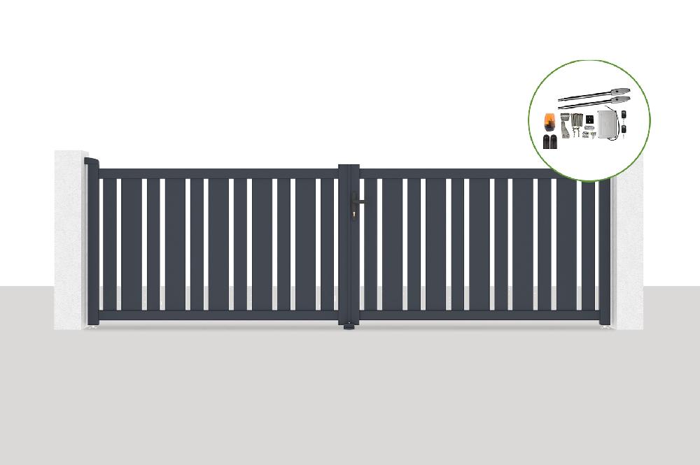 Portón eléctrico batiente 4x1 2m VEYMONT + motorización TANKER B250