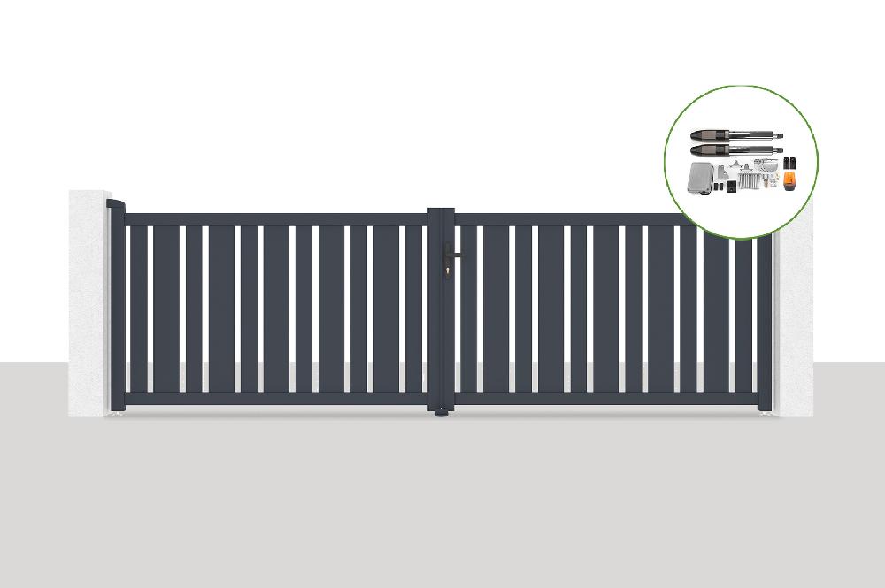 Portón eléctrico batiente 4x1 2m VEYMONT + motorización TANKER B700