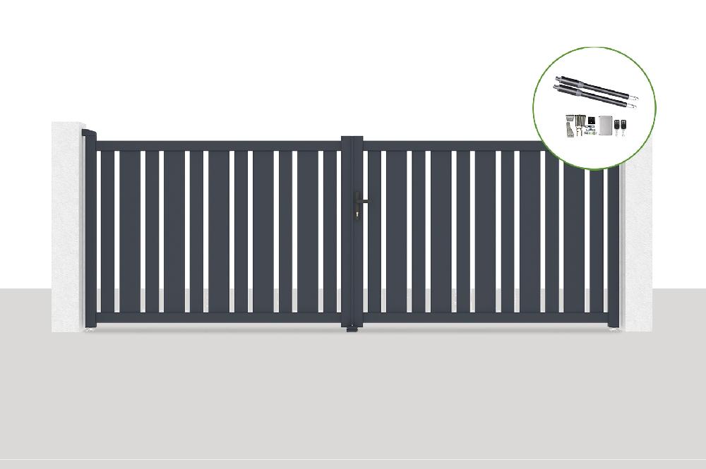 Portón eléctrico batiente 4x1 4m VEYMONT + RANGER B150 motorización