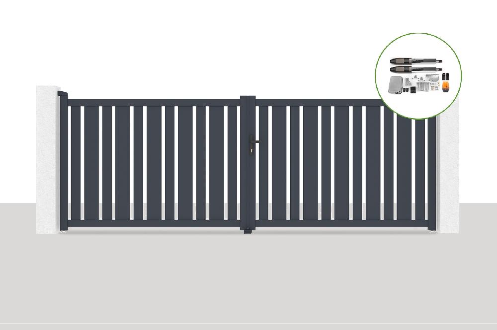 Portón eléctrico batiente 4x1 4m VEYMONT + TANKER B700 motorización
