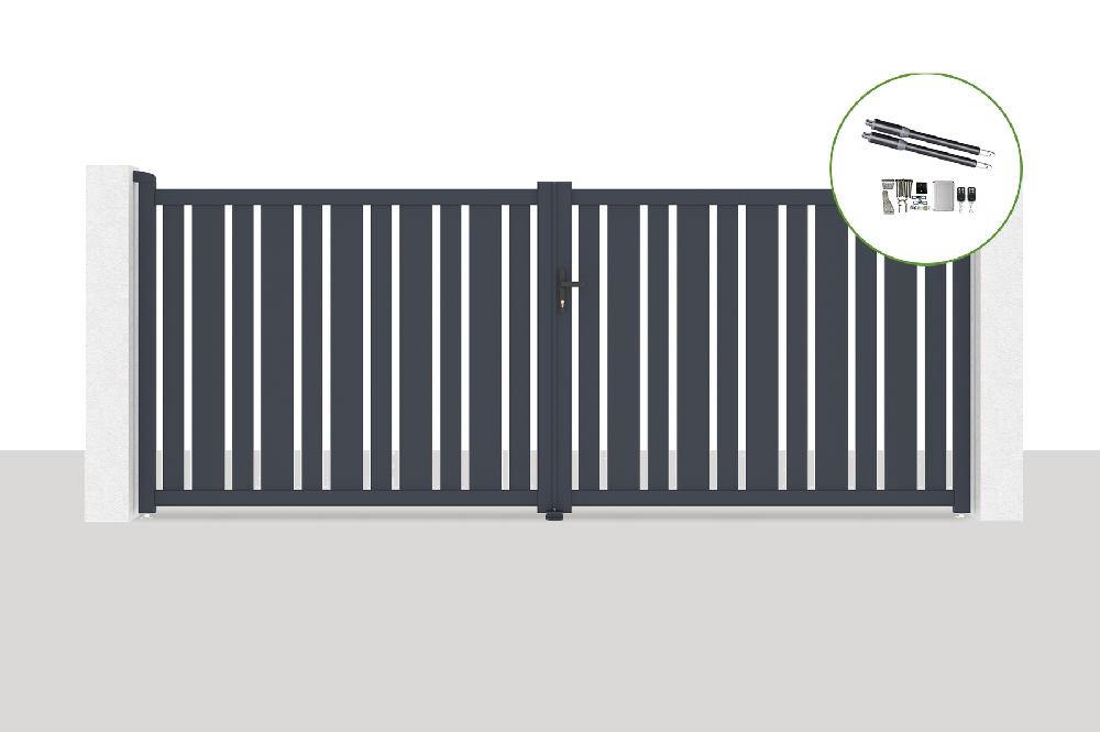 Portón eléctrico batiente 4x1 6m VEYMONT + RANGER B150 motorización