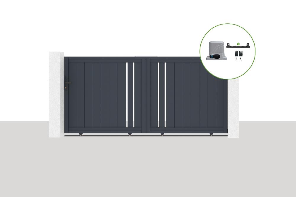 Portón eléctrico corredero 3x1 4m GIONA + motorización RANGER C300