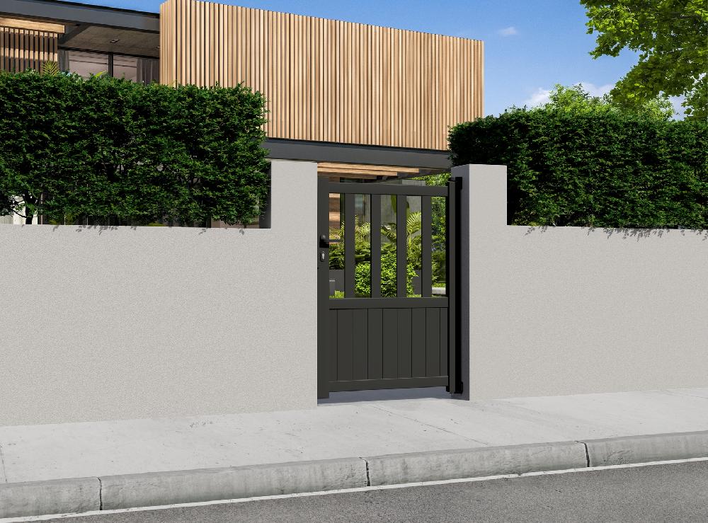 Portón Peatonal Ebro De Aluminio Gris 100 X 140 Cm GARDENGATE