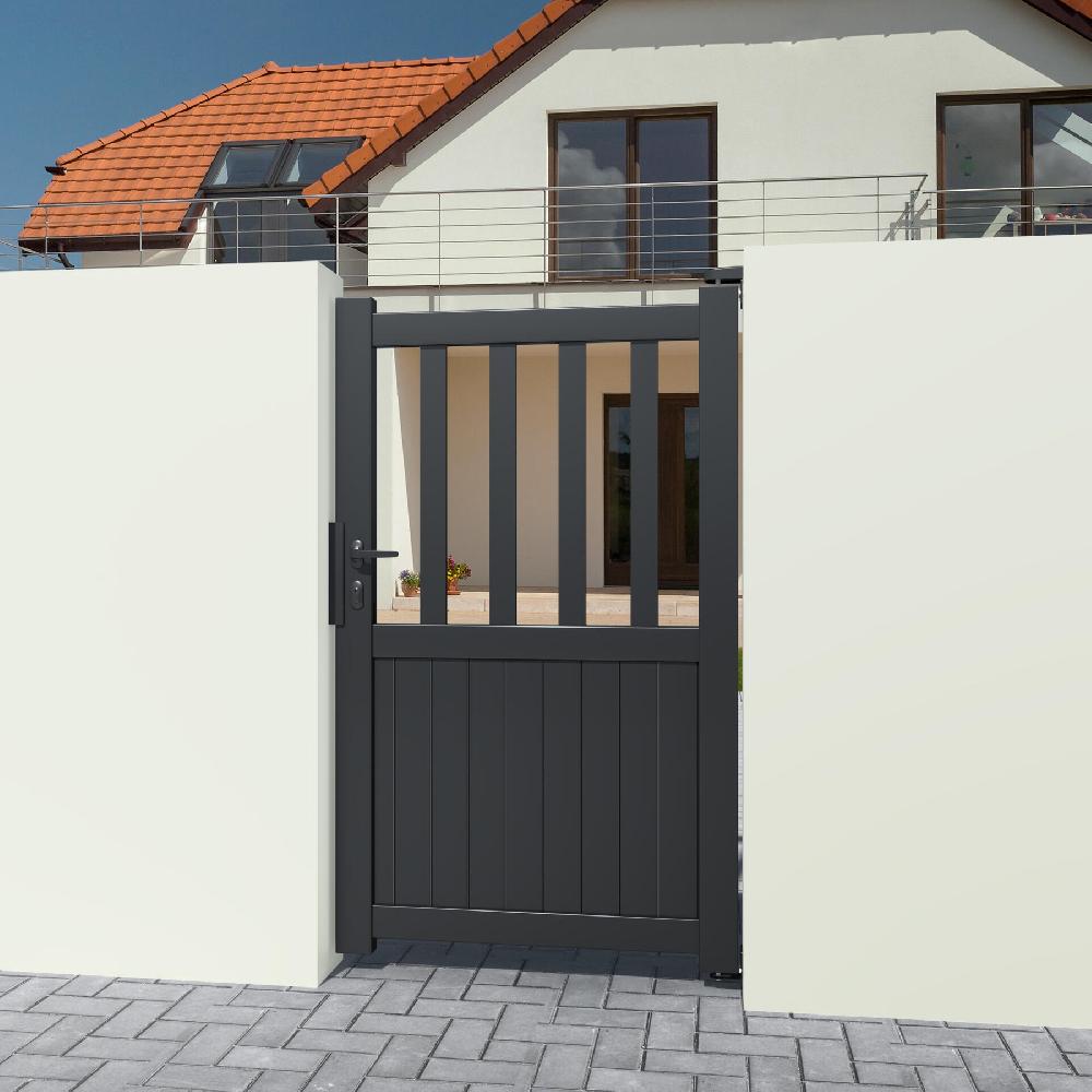Portón Peatonal Ebro De Aluminio Gris 100 X 140 Cm GARDENGATE