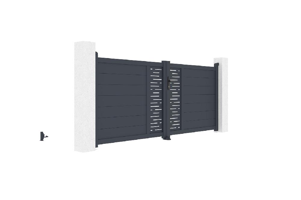 Puerta Abatible 3 5m ARLBERG H.120 Aluminio Gris