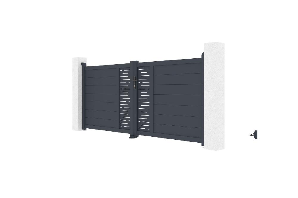 Puerta Abatible 3 5m ARLBERG H.120 Aluminio Gris