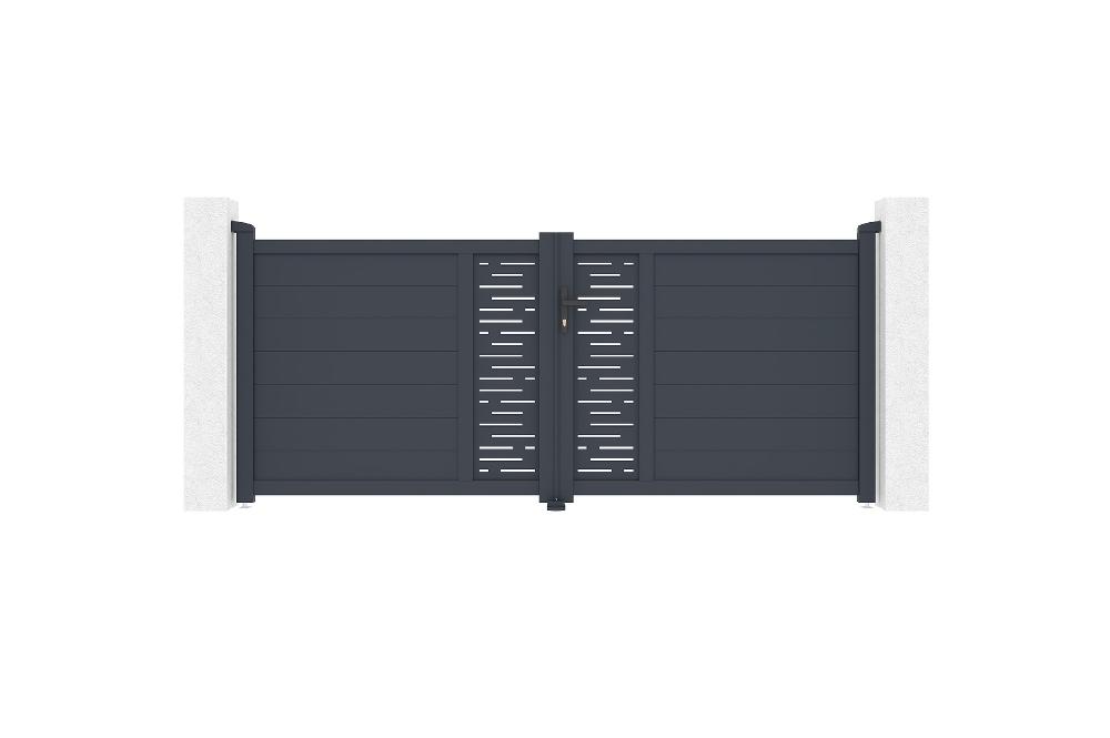 Puerta abatible 3 5m ARLBERG H.120 aluminio gris