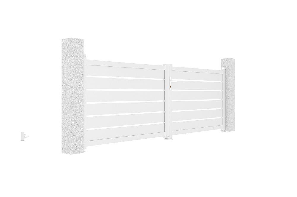 Puerta Abatible 3 5m VOGEL H.120 Aluminio Blanco