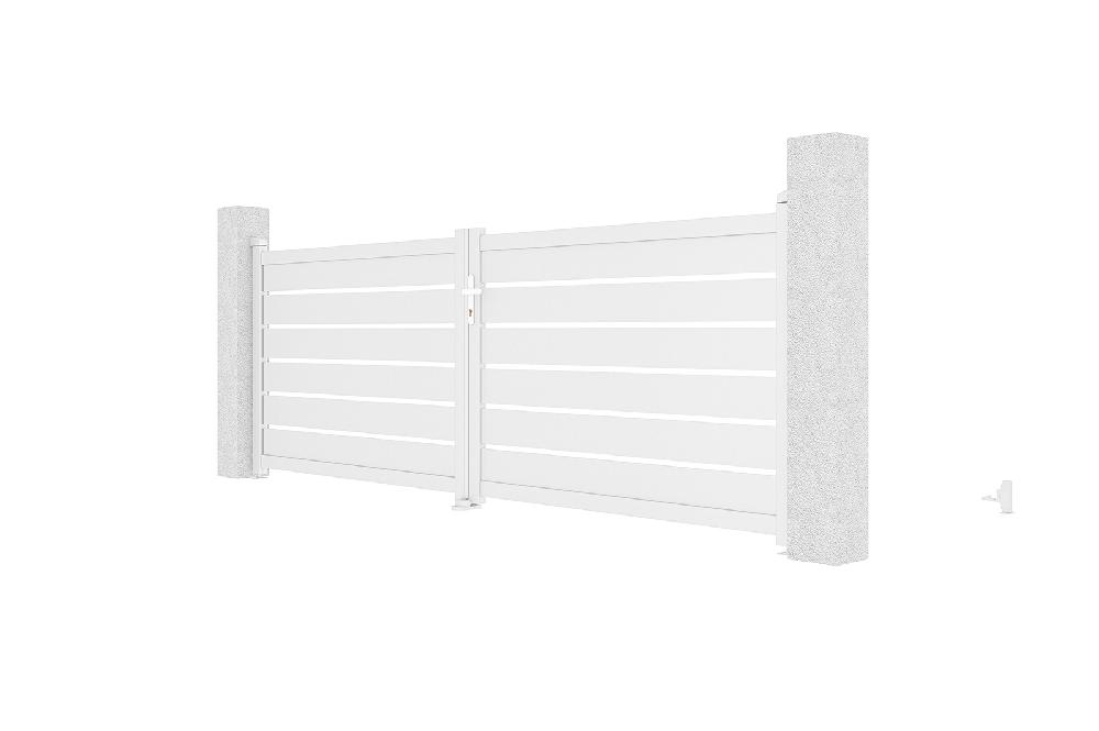 Puerta Abatible 3 5m VOGEL H.120 Aluminio Blanco