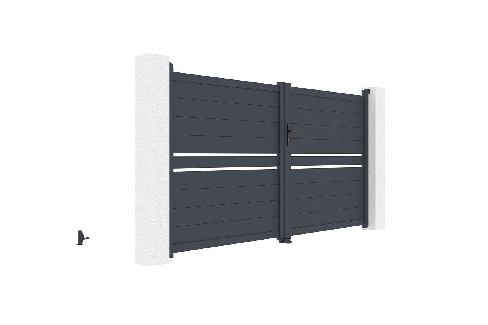 Puerta Abatible 3m CIMONE H.160 Aluminio Gris