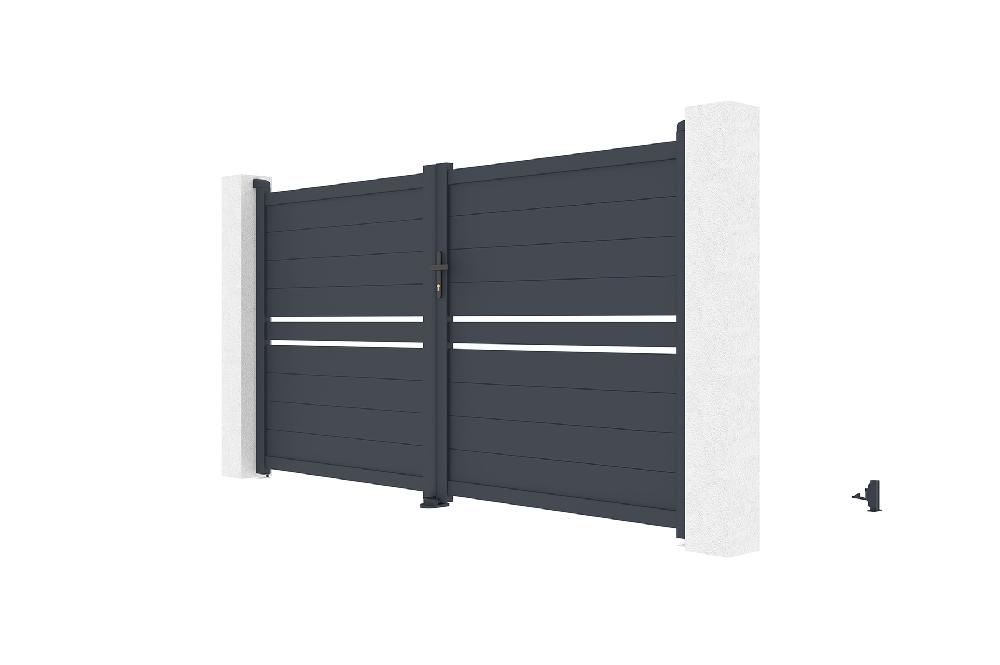 Puerta Abatible 3m CIMONE H.160 Aluminio Gris