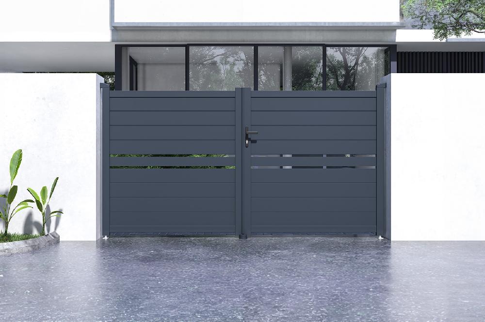 Puerta abatible 3m CIMONE H.160 aluminio gris