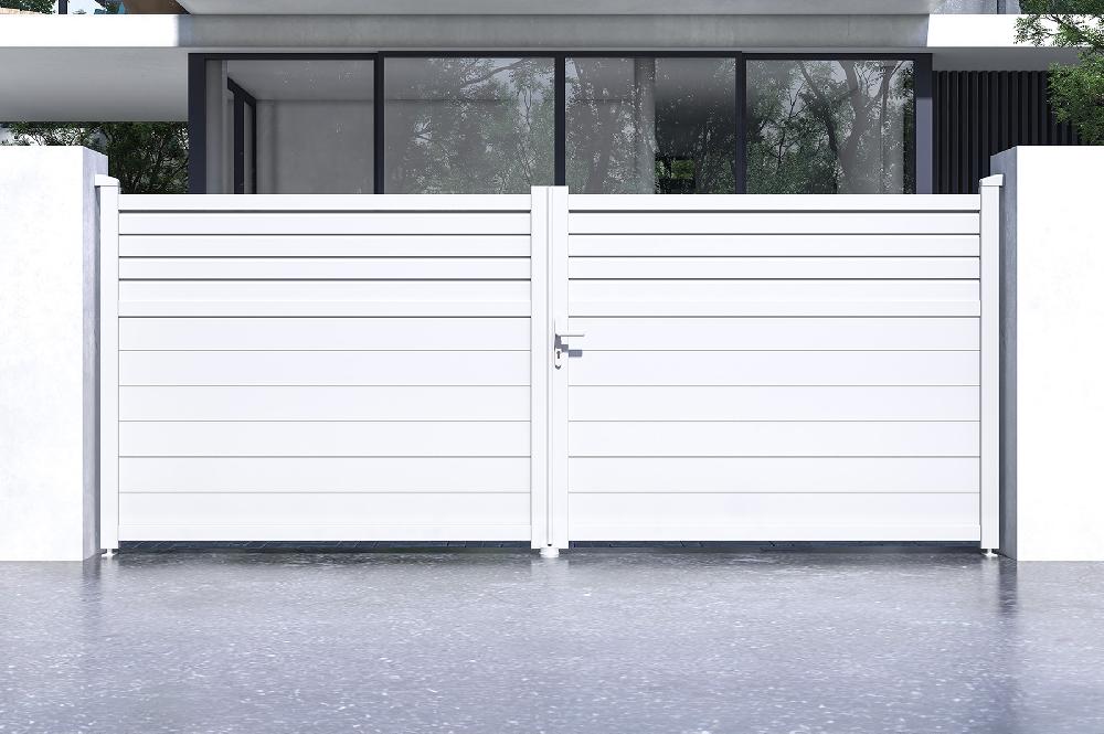 Puerta Abatible 4m CARPATIA H.160 Aluminio Blanco