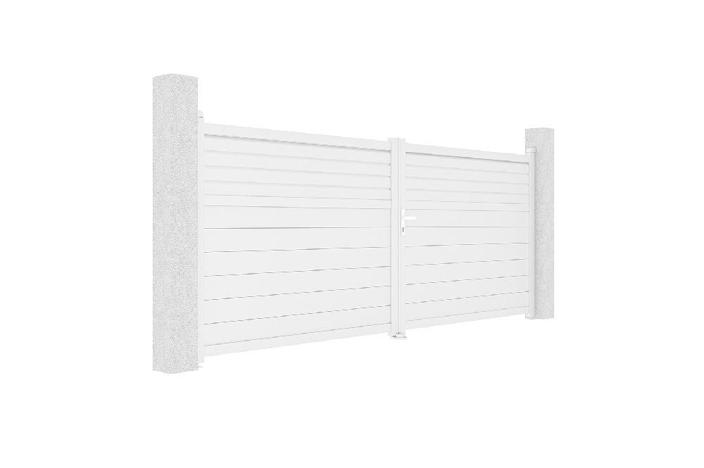 Puerta Abatible 4m CARPATIA H.160 Aluminio Blanco