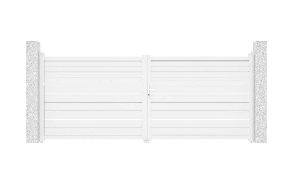 Puerta abatible 4m CARPATIA H.160 aluminio blanco