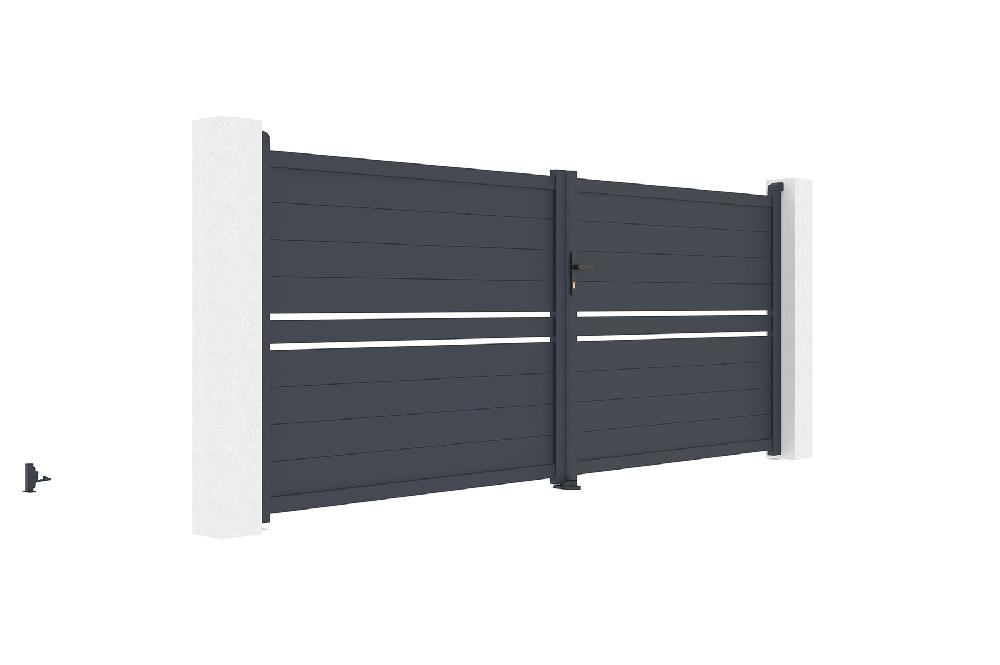 Puerta Abatible 4m CIMONE H.160 Aluminio Gris