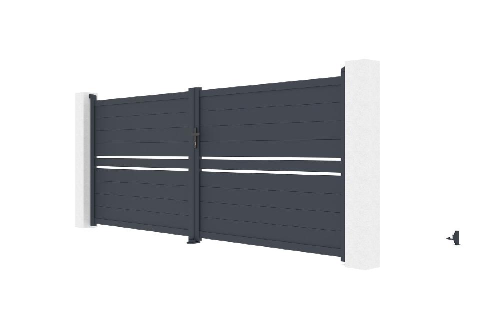 Puerta Abatible 4m CIMONE H.160 Aluminio Gris