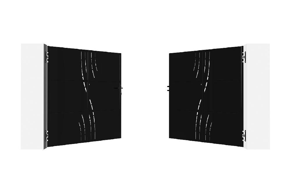 Puerta Abatible De Acero 3 5x1 8m NALI VELETA NEGRO MATE