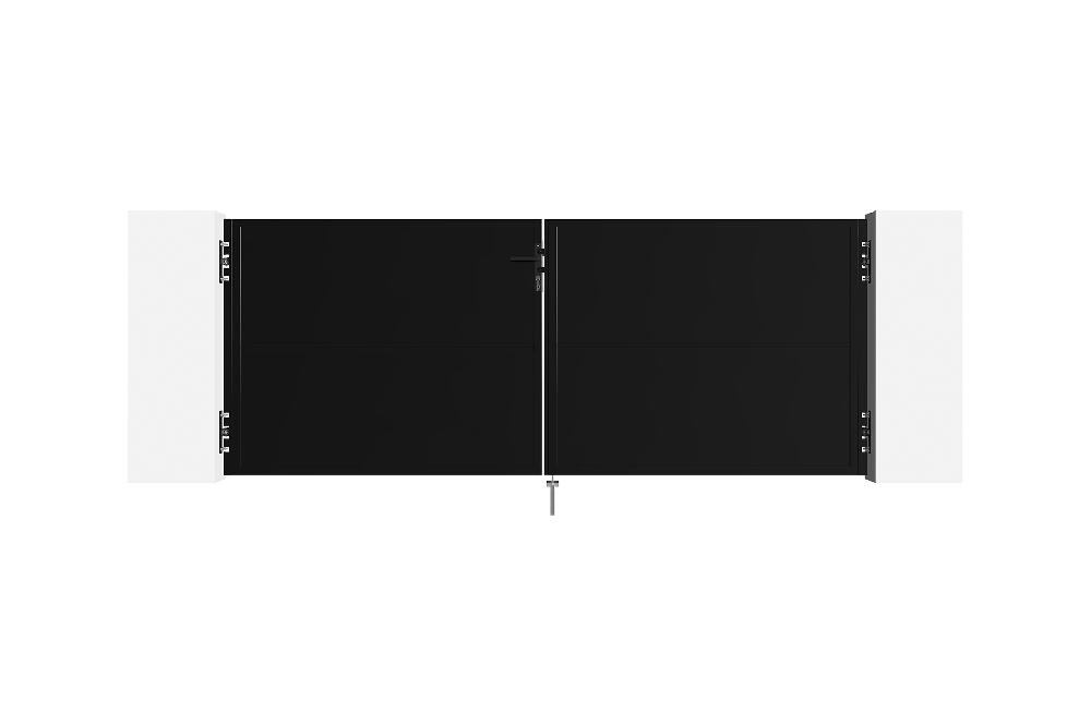 Puerta Abatible De Acero NALI 3m Alt.120cm Negro Mate