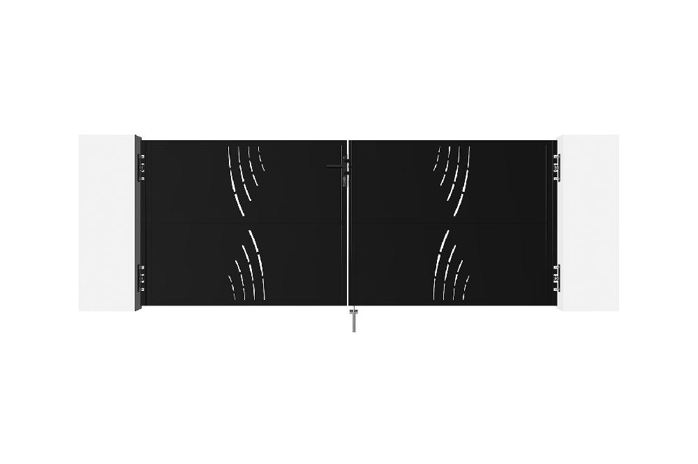 Puerta Abatible De Hierro 3x1 2m NALI VELETA NEGRO MATE