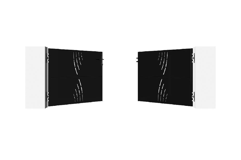Puerta Abatible De Hierro 3x1 2m NALI VELETA NEGRO MATE