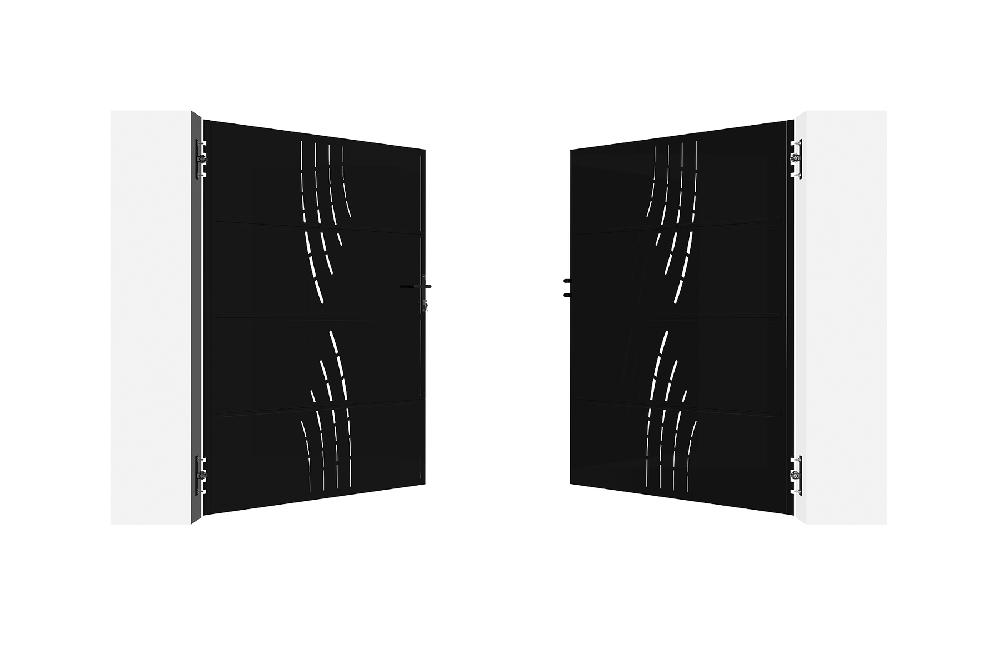 Puerta Abatible De Hierro 3x2m NALI VELETA NEGRO MATE