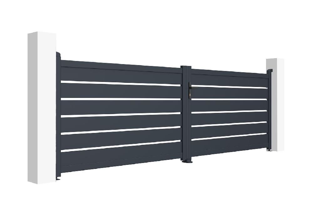 Puerta Batiente De Aluminio 4m VOGEL 400B120 GRIS