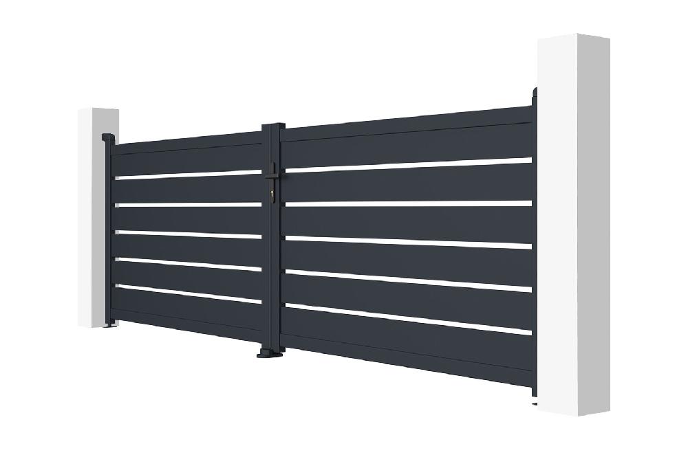 Puerta Batiente De Aluminio 4m VOGEL 400B120 GRIS