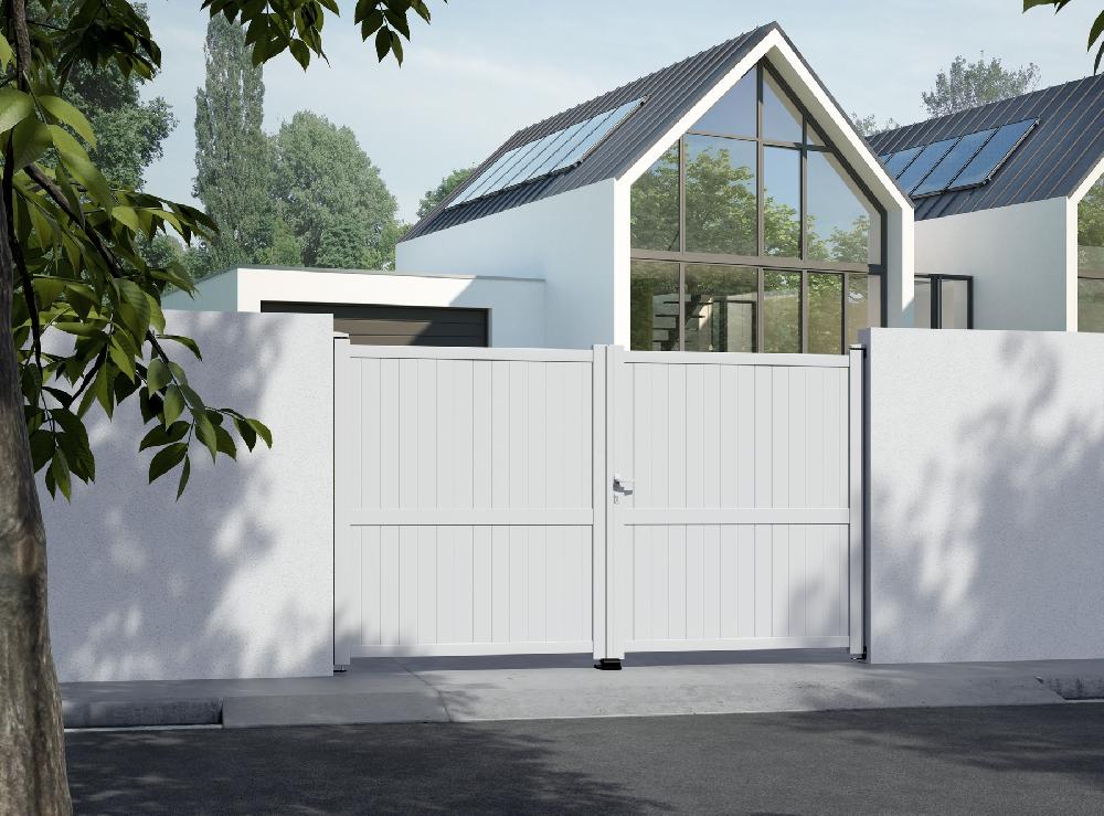 Puerta Batiente De Aluminio Blanco MOD:CL03 300x180 Cm