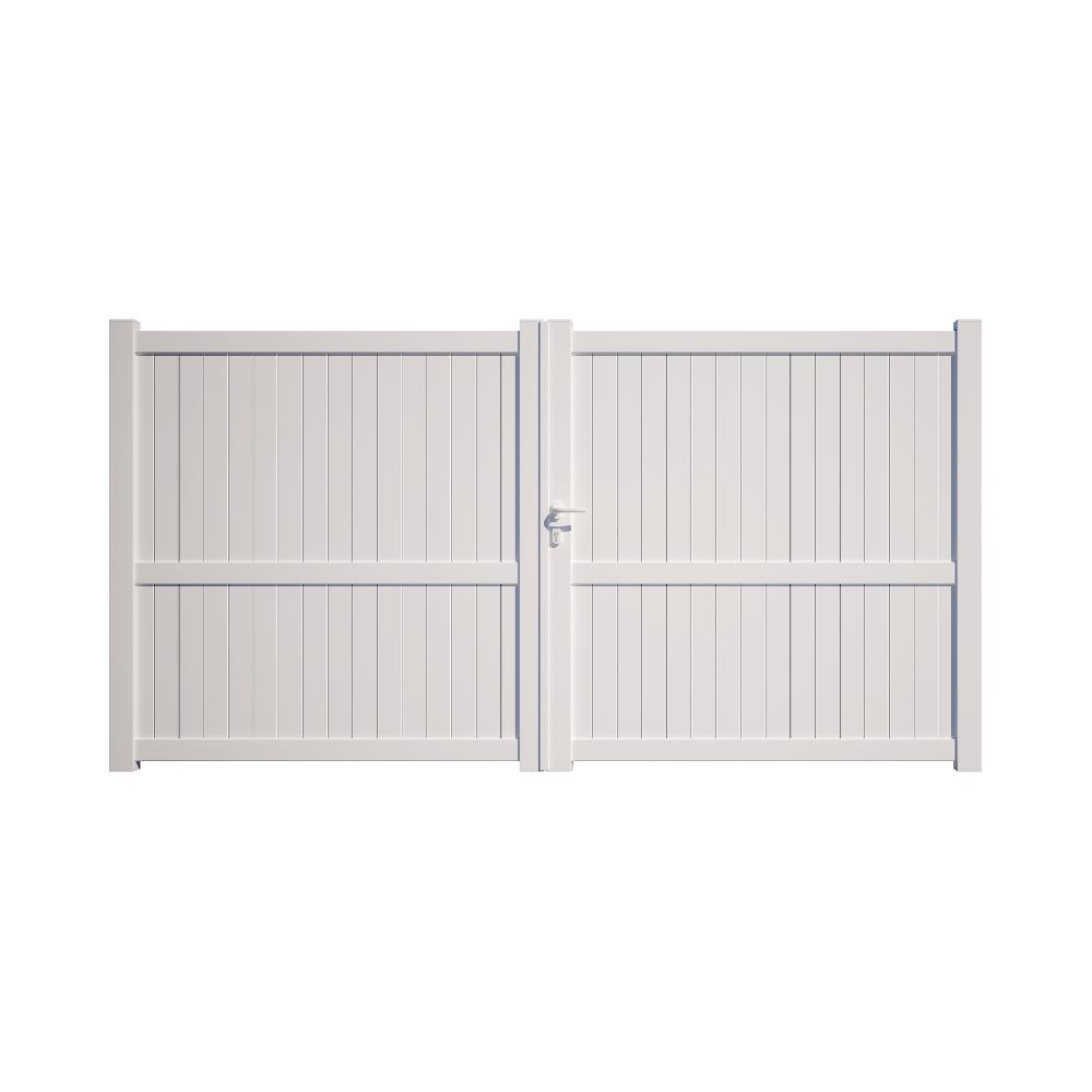 Puerta Batiente De Aluminio Blanco MOD:CL03 300x180 Cm