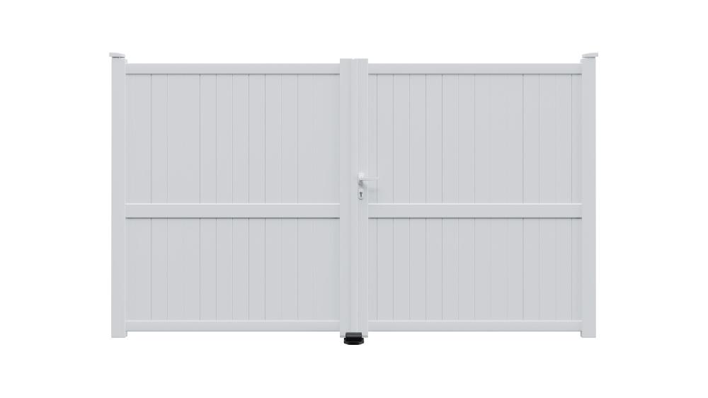 Puerta batiente de aluminio blanco MOD:CL03 300x180 cm