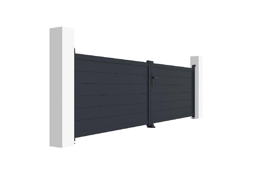 Puerta Batiente De Aluminio Soldado 4m EIGER 400B115 GRIS