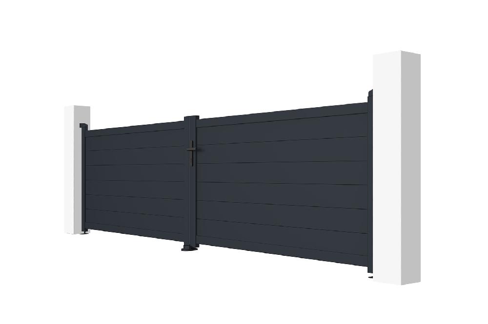 Puerta Batiente De Aluminio Soldado 4m EIGER 400B115 GRIS