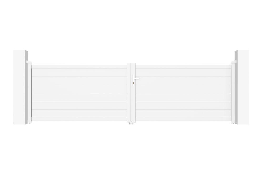 Puerta batiente de aluminio soldado 4m EIGER 400B115 BLANCO