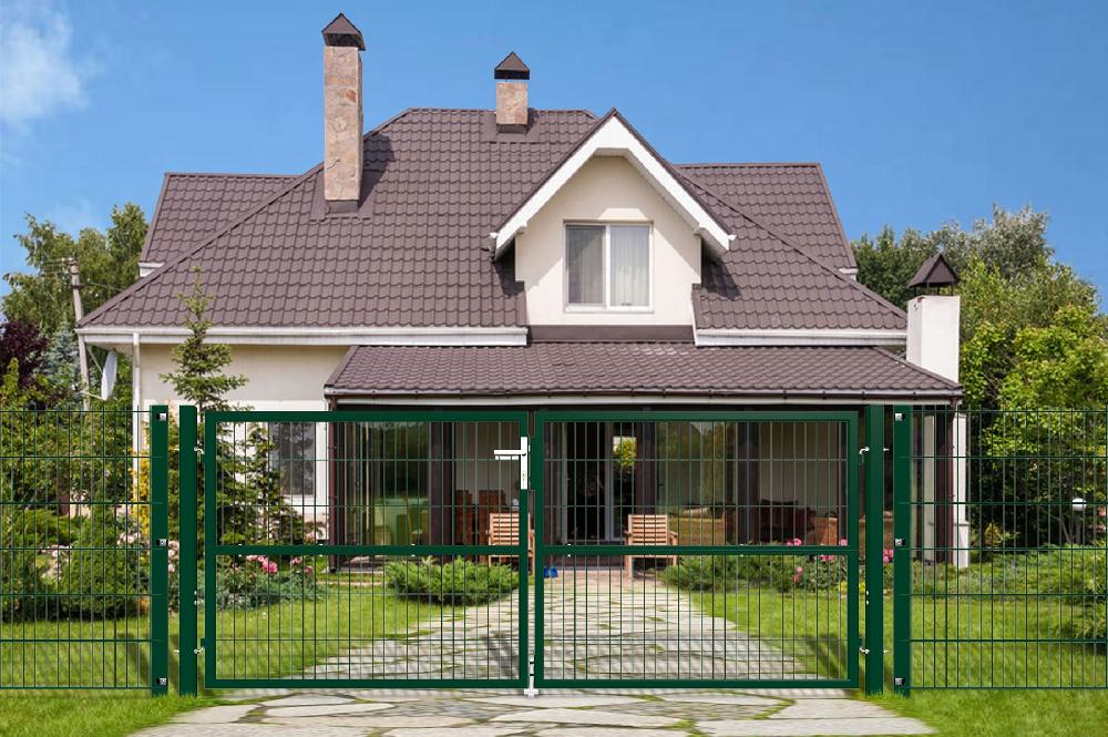 Puerta Batiente De Malla Metálica 3m RAZO 300B120 Verde