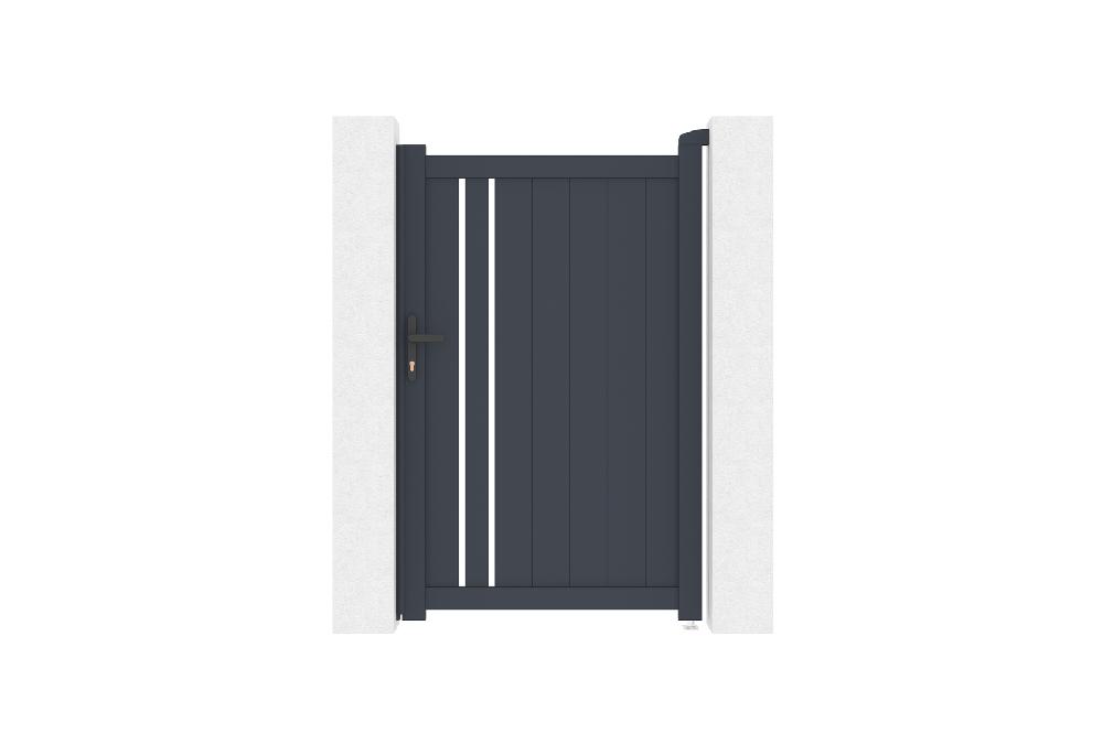 Puerta Corredera 3 5x1 6m GIONA + Puerta GIONA H.1 6m Gris